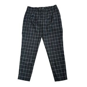 TROUVE NWT Womens 8 Charcoal Gray White Plaid High Waisted Career Trousers Pants